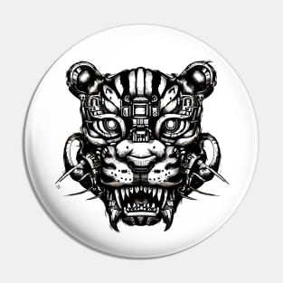 Mecha Tiger Head Weirdcore Pin