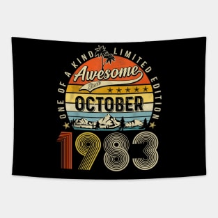 Awesome Since October 1983 Vintage 40th Birthday Tapestry