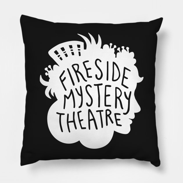 Large White FMT Logo Pillow by Fireside Mystery Theatre