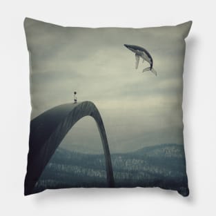 Boy and the flying whale Pillow