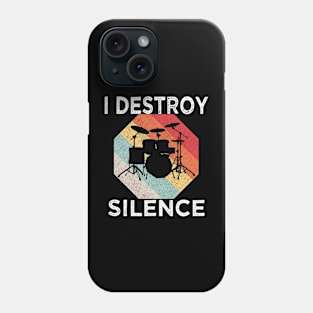 i destroy silence drum drummer Vintage Phone Case