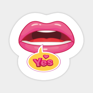 YES LIPS KAWAII DESIGN ANIME MOUTH SEXY KAOMOJI LIPS EMOTICON CARTOON Magnet