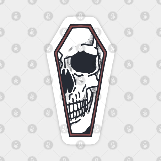 Skull Coffin Artwork Magnet by Merchsides