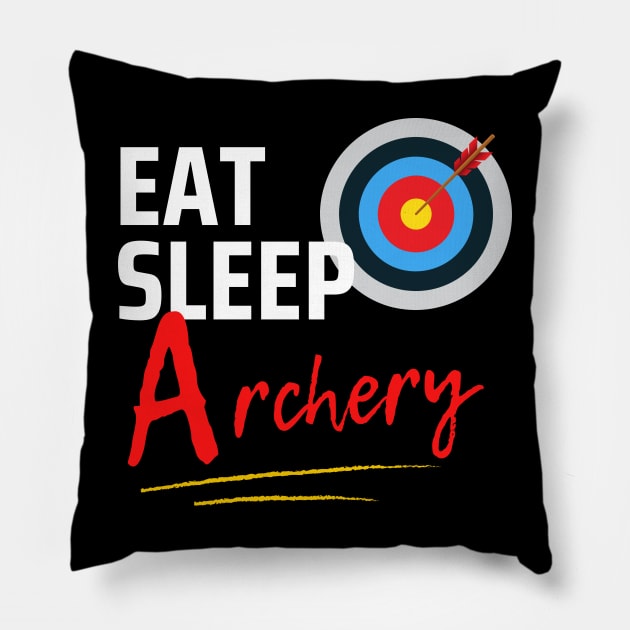 Eat Sleep Archery Pillow by Qibar Design