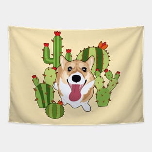 Cacti Corgi Tapestry