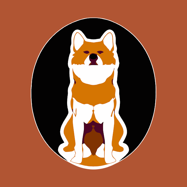 Adorable Akita Inu Sticker Stencil Dog by Furrban