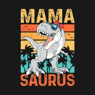 Dinosaur Mama Saurus Mamasaurus Rex Funny Retro Vintage Mom T-Shirt