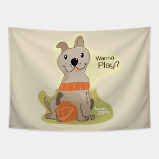 Playfull doggy Tapestry