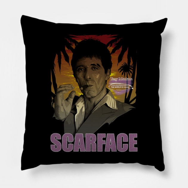 Tony Montana - SCARFACE Pillow by Chairrera