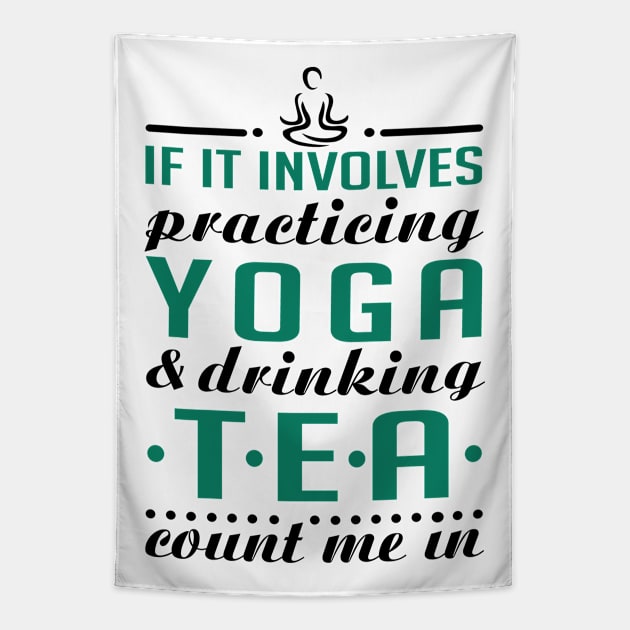 Yoga and Tea Tapestry by KsuAnn