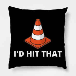 I'd Hit That Traffic Cone Dark Pillow