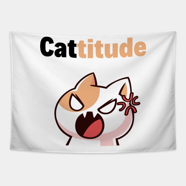 Moody Cat With A Cattitude Tapestry by LetsGetInspired