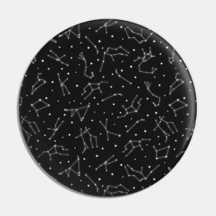 Night Sky Constellations in White Pin