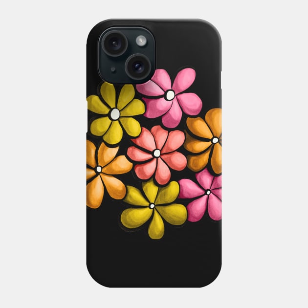 Fun Colorful Flowers Spring Design Phone Case by Boriana Giormova