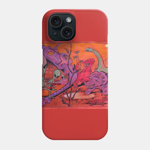 Dino Aliens Phone Case by BennettBlackLight