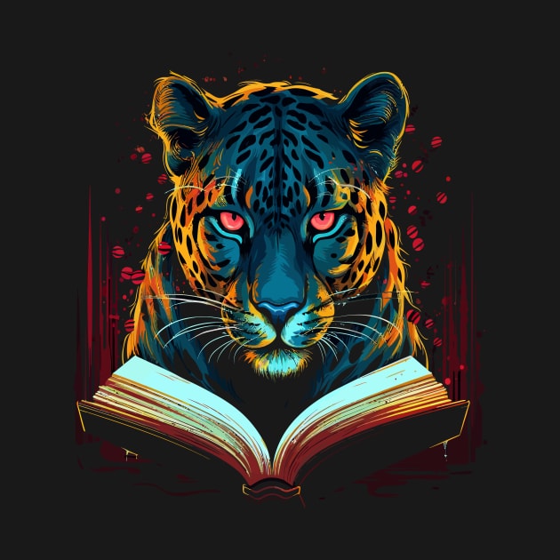 Leopard Reads Book by JH Mart