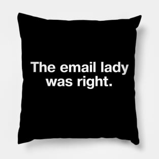 The email lady was right. Pillow