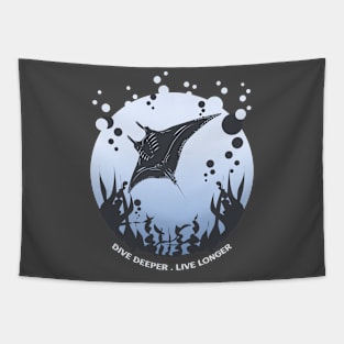 Dive Deeper Live Longer | Scuba Diving | Diver | Fun Gift Tapestry