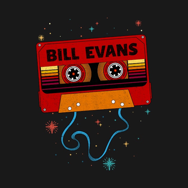 Bill Evans / Retro Vintage Cassette Tape / Music Fanart by EliseOB