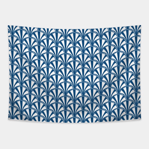 Scallop - classic blue Tapestry by crumpetsandcrabsticks