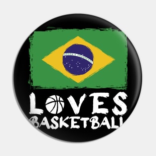 Brazil Loves Basketball Pin