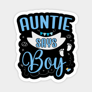 Auntie says Boy cute baby matching family party Magnet