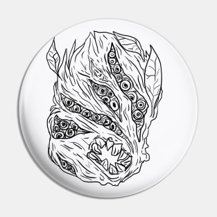 Scary Hornet nest  Monster Horror Black Lineart Pin