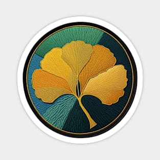 Ginkgo Embroidered Patch Magnet