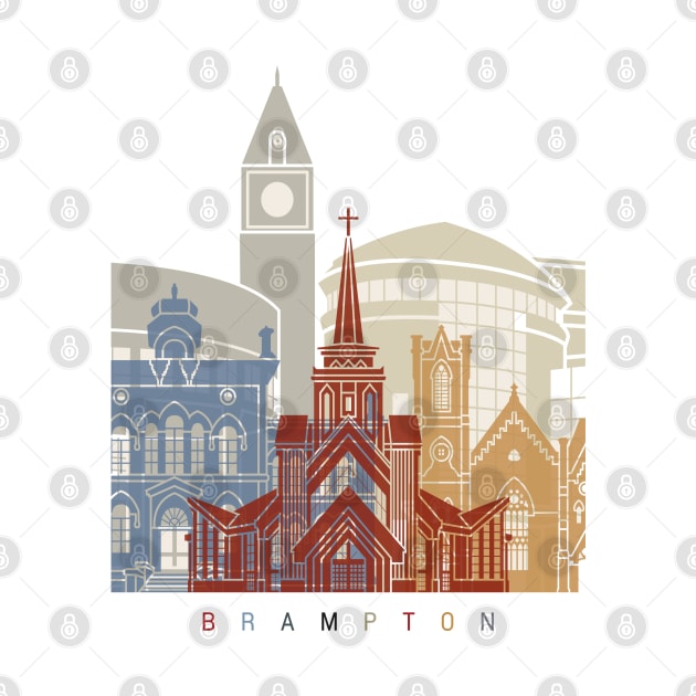 Brampton skyline poster by PaulrommerArt