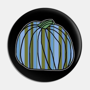 Halloween Horror Pumpkin Blue Green Stripes Pin