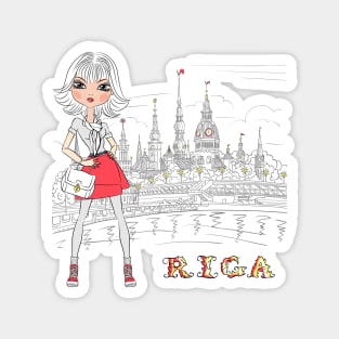 Cute girl in Riga, Latvia Magnet