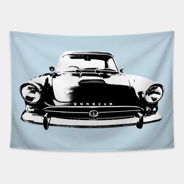 Sunbeam Alpine Tiger 1960s British classic sports car monoblock black/white Tapestry by soitwouldseem