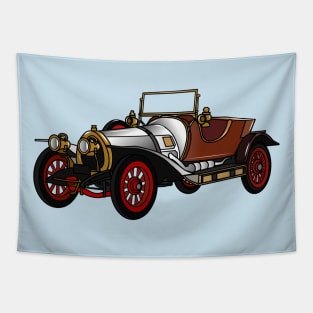 Classic car 1920 cartoon illustration Tapestry