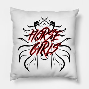 Metal Horse Girls - Black Design Pillow