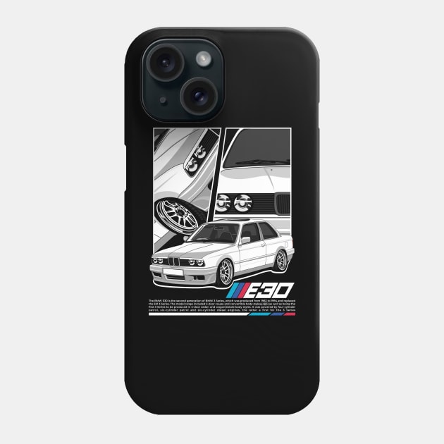 BMW E30 Phone Case by zevalia