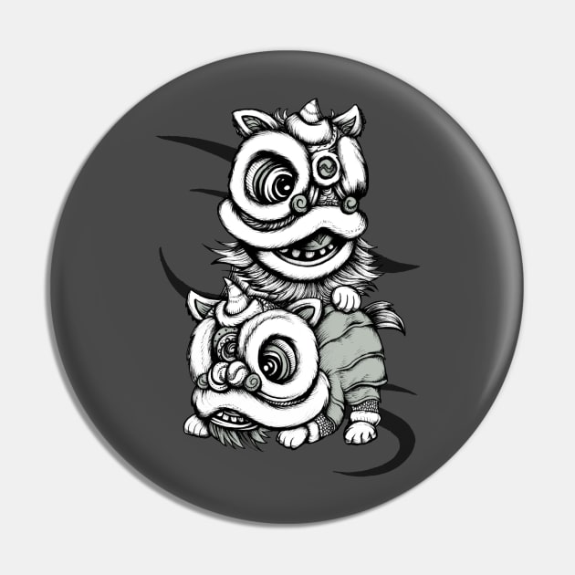 Chinese Lion Dance Pair Pin by shaireproductions