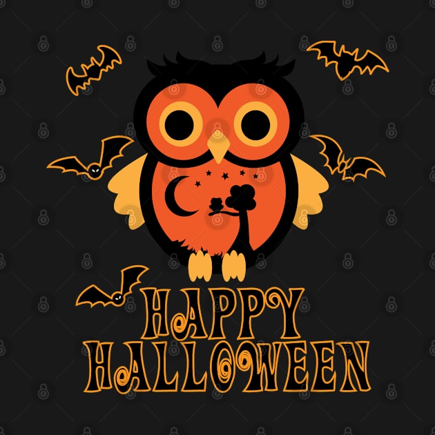 Cute Halloween Owl by OriginalGraphicMarket