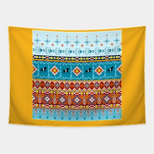 Cross stitch work ethnic pattern Pixel Tapestry