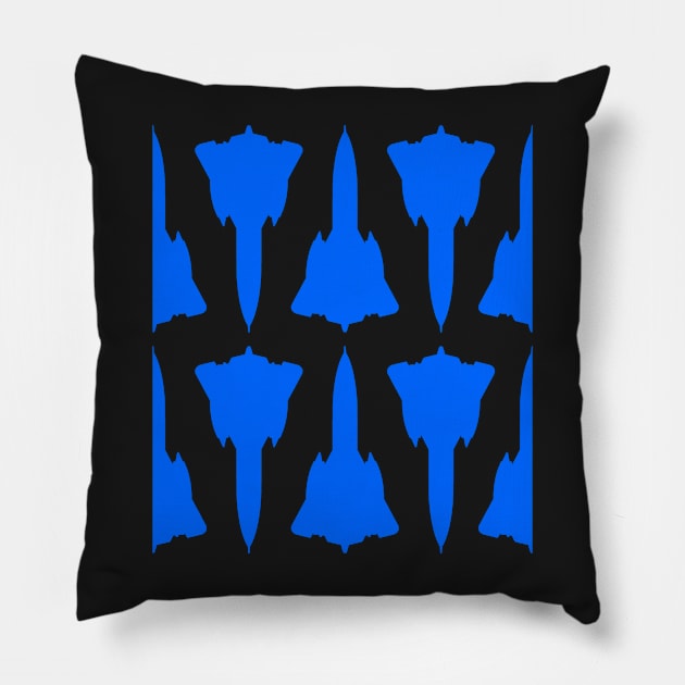 Lockheed SR-71 Blackbird - Blue & Black Pattern Design Pillow by PlaneJaneDesign