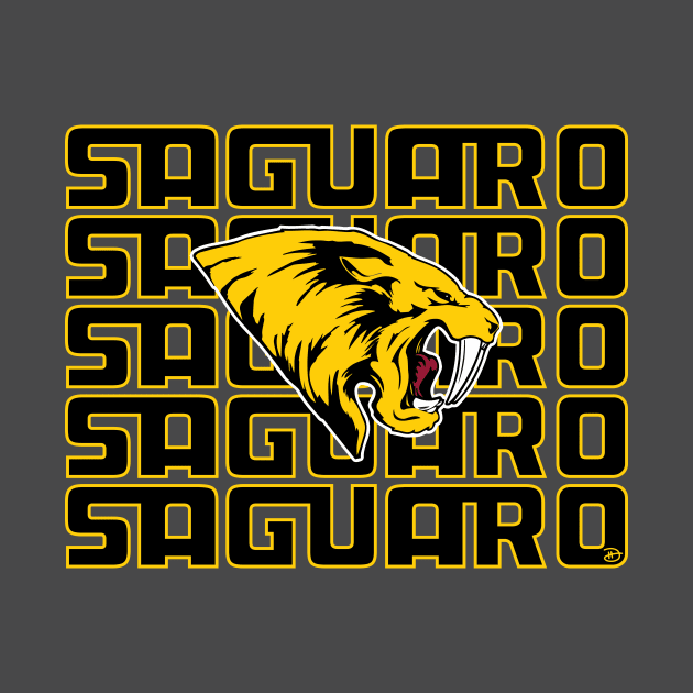 Saguaro Sabercats (Stacked - Black Lined) by dhartist