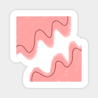 Red pink pastel abstract art Magnet