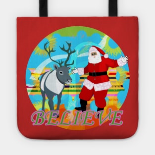 Santa Claus and Reindeer Tote