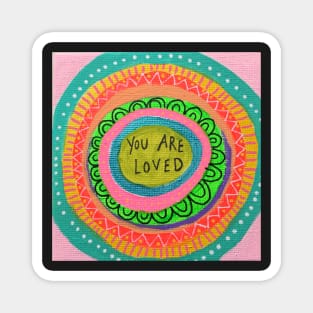 You Are Loved Rainbow Mandala Magnet