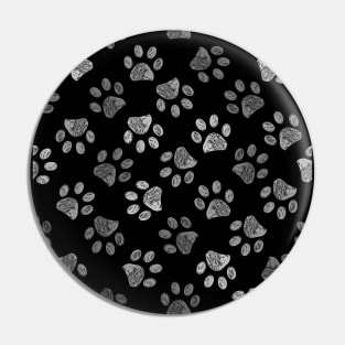 Doodle grey paw print Pin