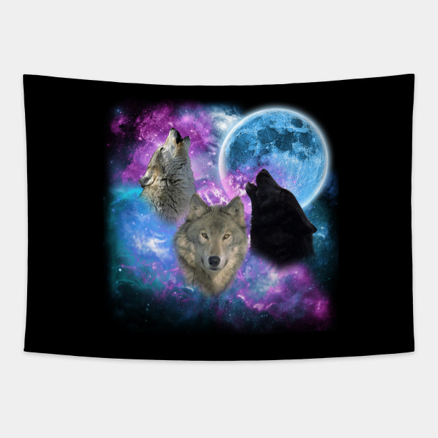 Wolves Mystical Night 2 Clouds Tapestry Teepublic