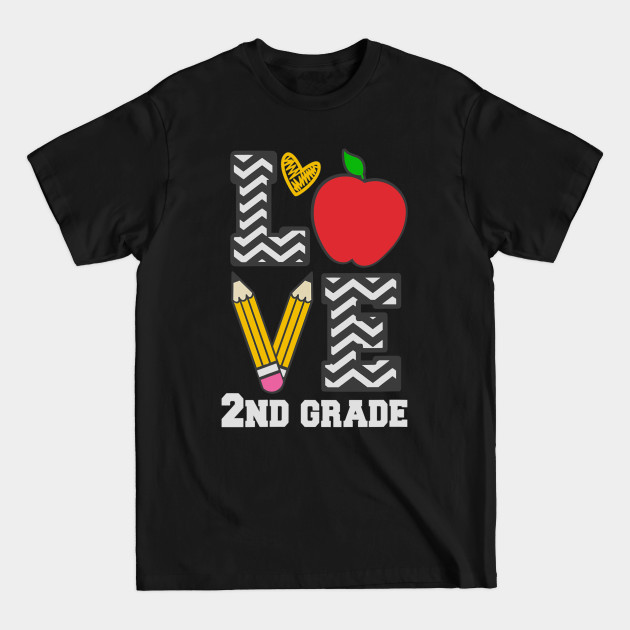 Disover Womens Love 2nd Second Grade Tshirt 2nd Grade Student & Teacher - 2nd Grade - T-Shirt