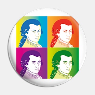 Wolfgang Amadeus Mozart in cartoon style Pin