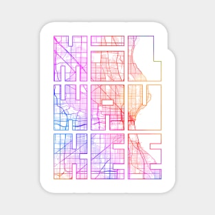 Milwaukee, USA City Map Typography - Colorful Magnet