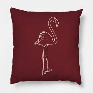 Aesthetic Lineart Flamingo Pillow