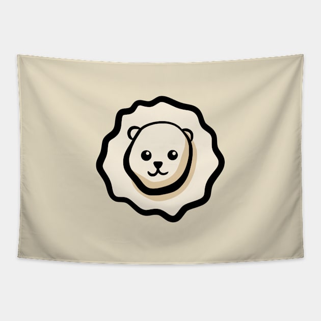 Lion Ravioli Kawaii Dumplings Tapestry by Chigurena